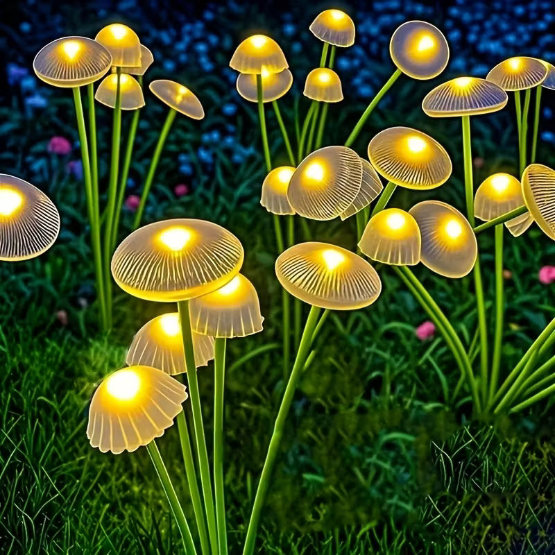 Ogrodowa lampka solarna meduza i grzybek LED | Dekoracja ogrodu | Oświetlenie ścieżki