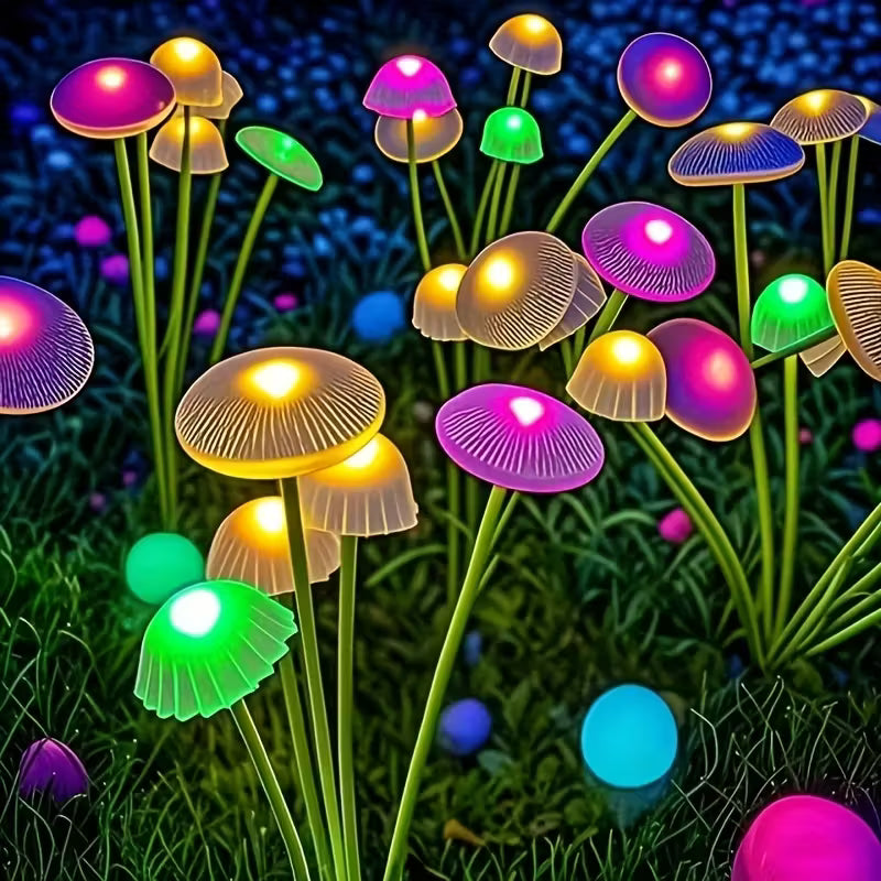 Ogrodowa lampka solarna meduza i grzybek LED | Dekoracja ogrodu | Oświetlenie ścieżki