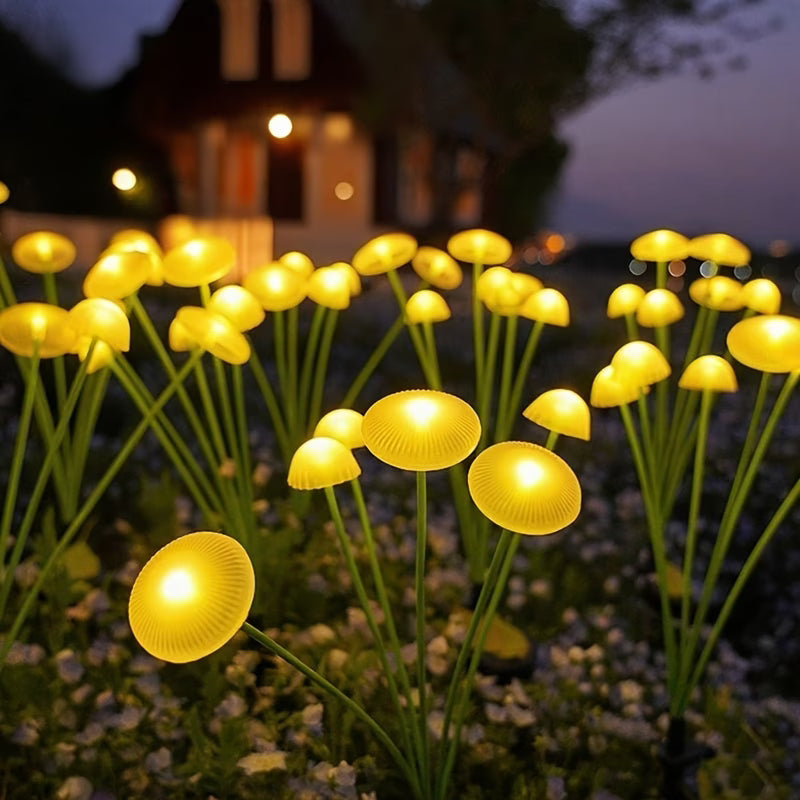 Ogrodowa lampka solarna meduza i grzybek LED | Dekoracja ogrodu | Oświetlenie ścieżki