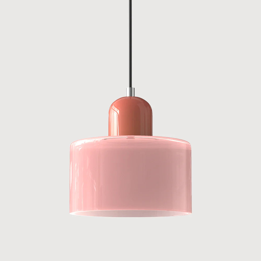 Bau - cylindryczna lampa wisząca z kolorowego szkła 0