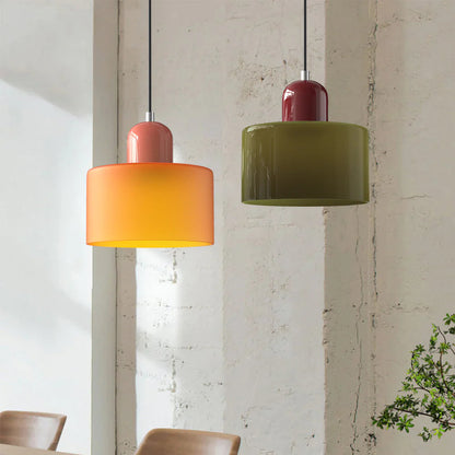 Bau - cylindryczna lampa wisząca z kolorowego szkła 1