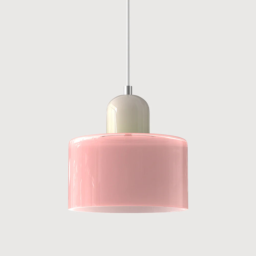 Bau - cylindryczna lampa wisząca z kolorowego szkła 10