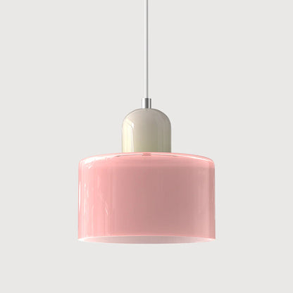 Bau - cylindryczna lampa wisząca z kolorowego szkła 10