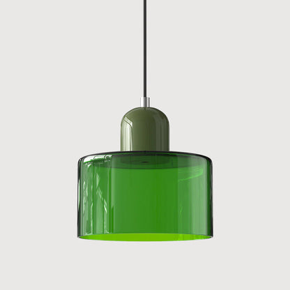 Bau - cylindryczna lampa wisząca z kolorowego szkła 11