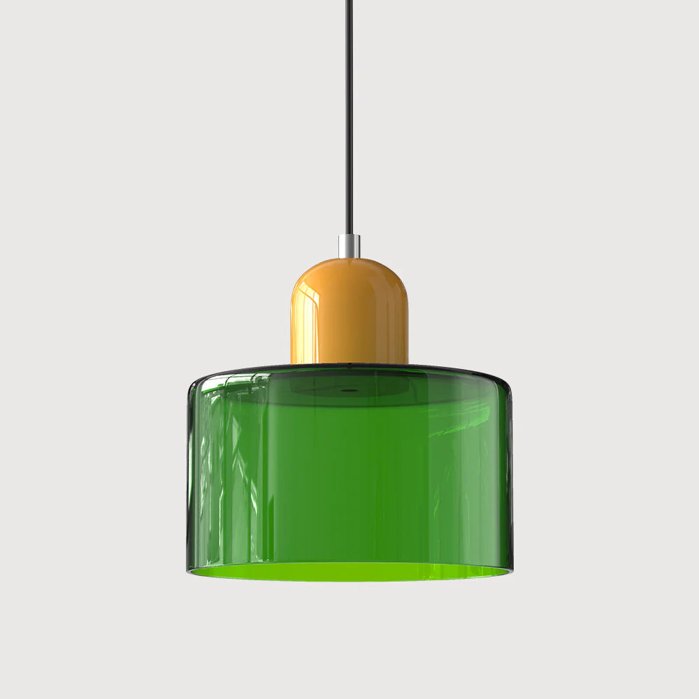 Bau - cylindryczna lampa wisząca z kolorowego szkła 14
