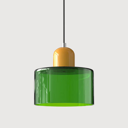 Bau - cylindryczna lampa wisząca z kolorowego szkła 14