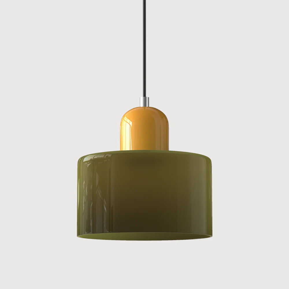 Bau - cylindryczna lampa wisząca z kolorowego szkła 16