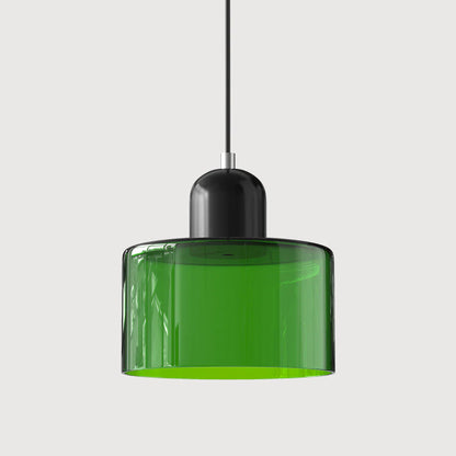 Bau - cylindryczna lampa wisząca z kolorowego szkła 17