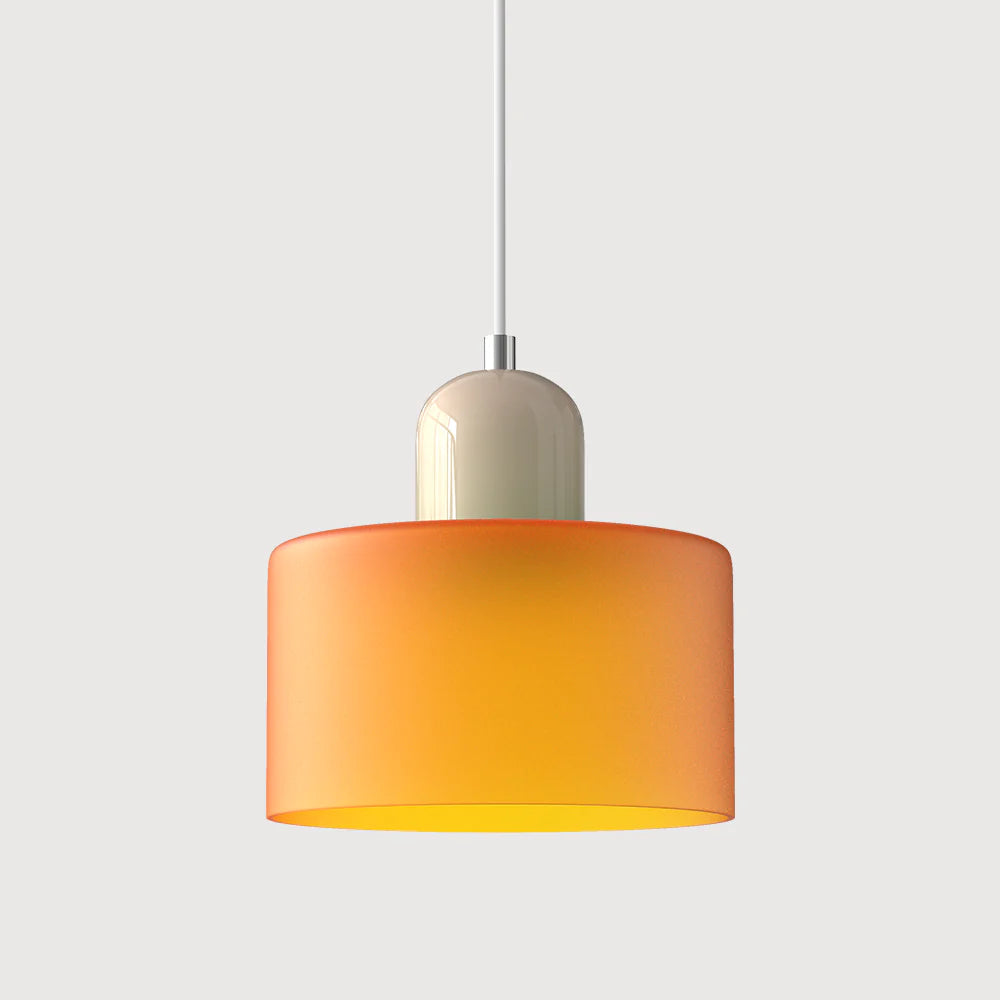 Bau - cylindryczna lampa wisząca z kolorowego szkła 18
