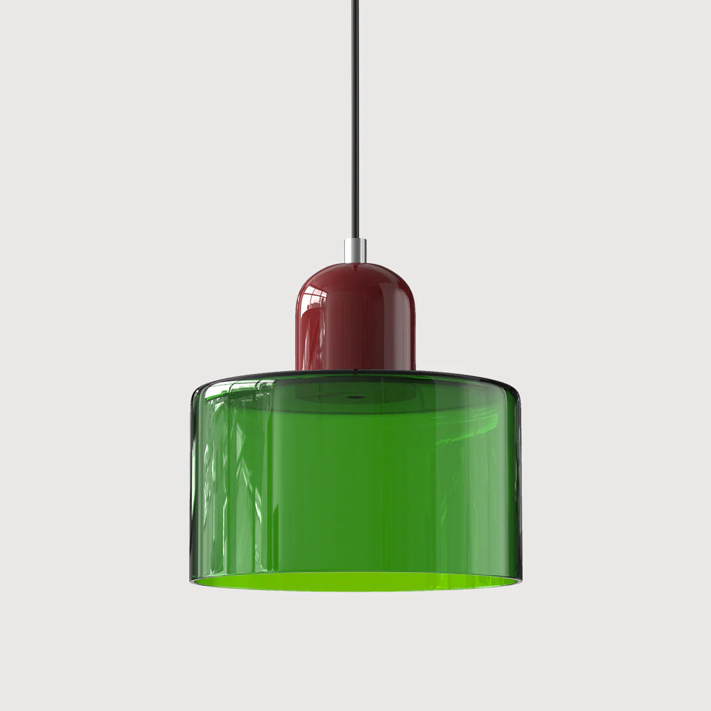 Bau - cylindryczna lampa wisząca z kolorowego szkła 23