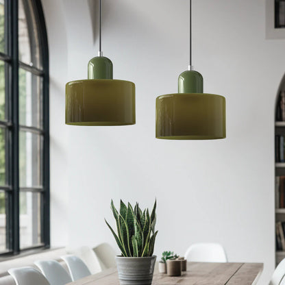 Bau - cylindryczna lampa wisząca z kolorowego szkła 3