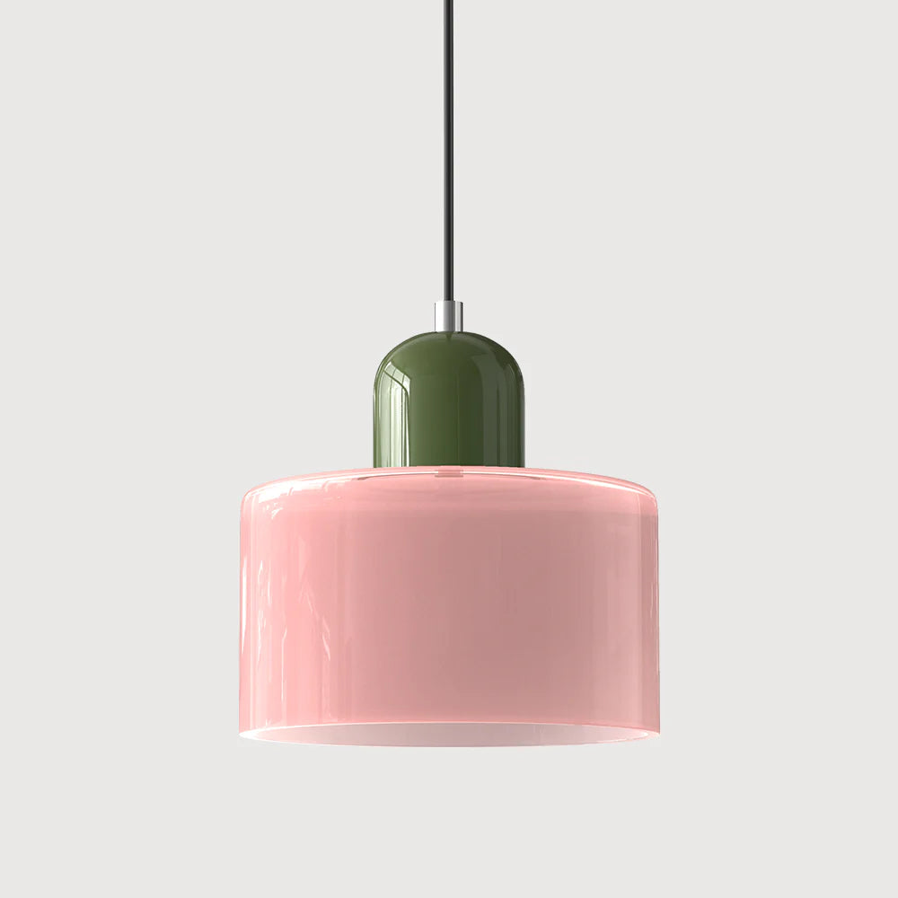 Bau - cylindryczna lampa wisząca z kolorowego szkła 34
