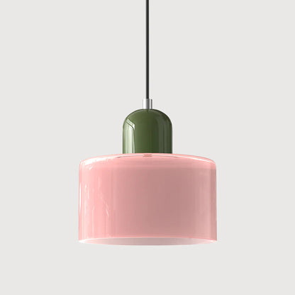 Bau - cylindryczna lampa wisząca z kolorowego szkła 34