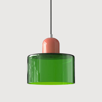 Bau - cylindryczna lampa wisząca z kolorowego szkła 35