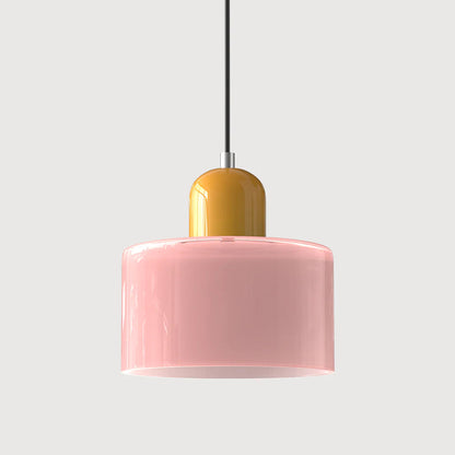 Bau - cylindryczna lampa wisząca z kolorowego szkła 37