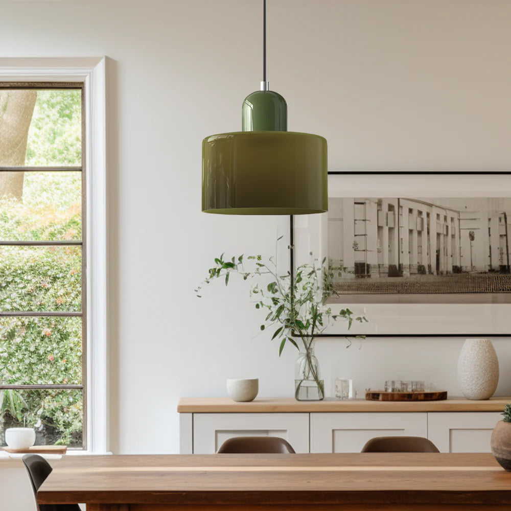 Bau - cylindryczna lampa wisząca z kolorowego szkła 4