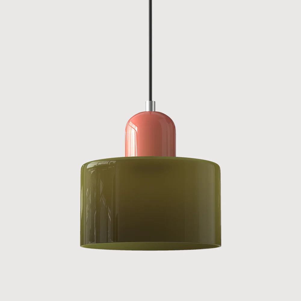 Bau - cylindryczna lampa wisząca z kolorowego szkła 6