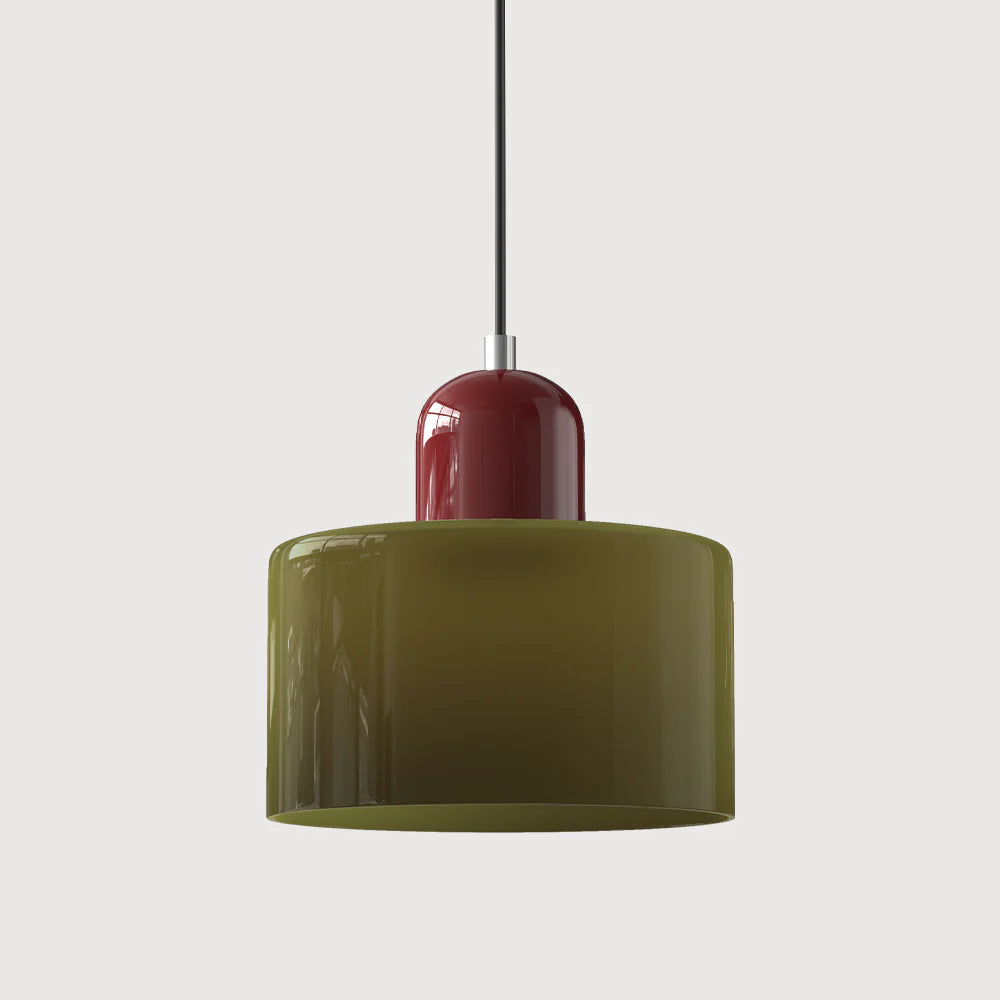 Bau - cylindryczna lampa wisząca z kolorowego szkła 7