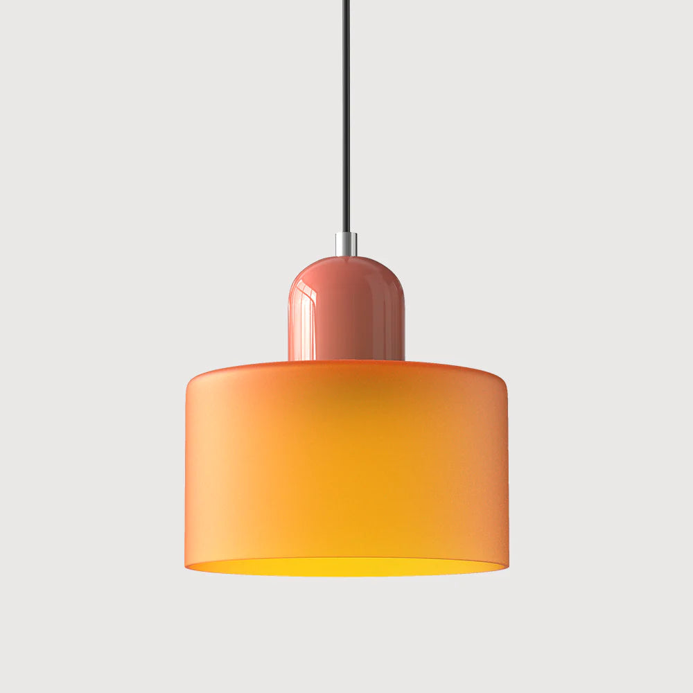 Bau - cylindryczna lampa wisząca z kolorowego szkła 9