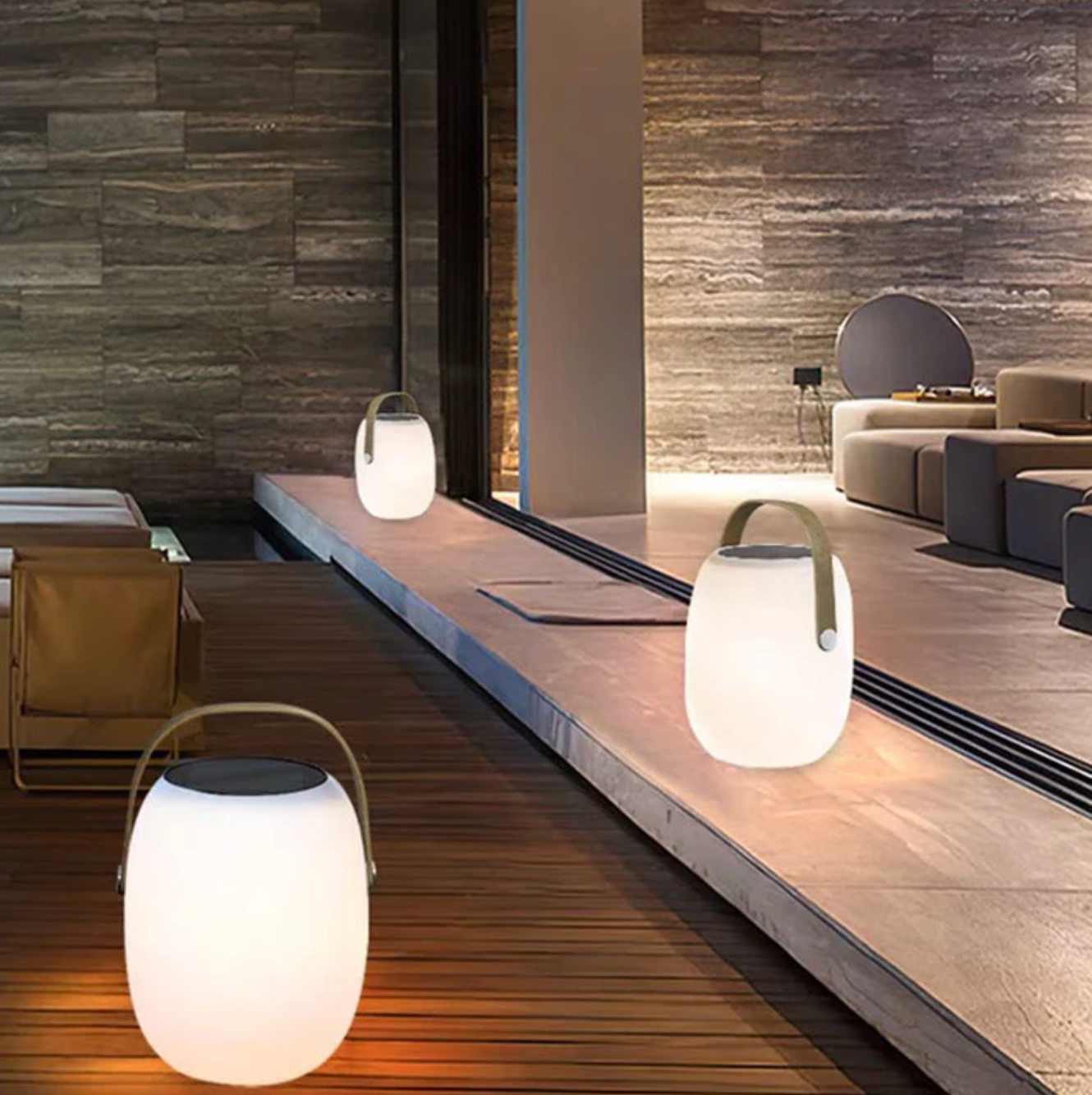 Bezprzewodowa Lampa Przenośna LED z Ergonomicznym Uchwytem – Miękkie Światło do Wnętrz i Ogrodu, Idealna do Tarasu i Balkonu 3