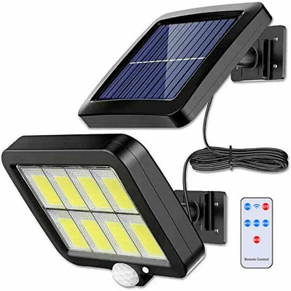 Lampa Solarna LED COB z Czujnikiem Ruchu – Wodoodporna Lampy Solarne Ogrodowe, 100 Diod, IP65, 3 Tryby Oświetlenia 0