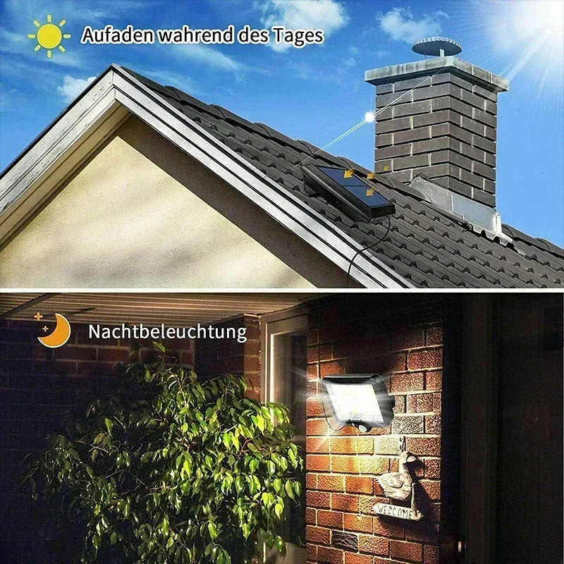 Lampa Solarna LED COB z Czujnikiem Ruchu – Wodoodporna Lampy Solarne Ogrodowe, 100 Diod, IP65, 3 Tryby Oświetlenia 6