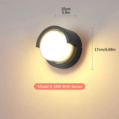 Lampa Zewnętrzna LED z Czujnikiem Ruchu, Wodoodporna, Minimalistyczny Design do Ogrodu i Przy Drzwiach 4