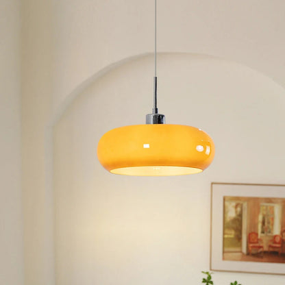 Lampa wisząca z opalizującym kloszem – elegancki akcent w stylu retro Bauhaus 0