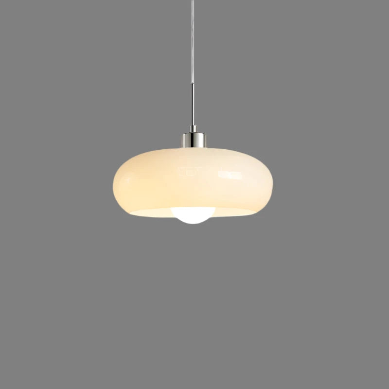Lampa wisząca z opalizującym kloszem – elegancki akcent w stylu retro Bauhaus 6
