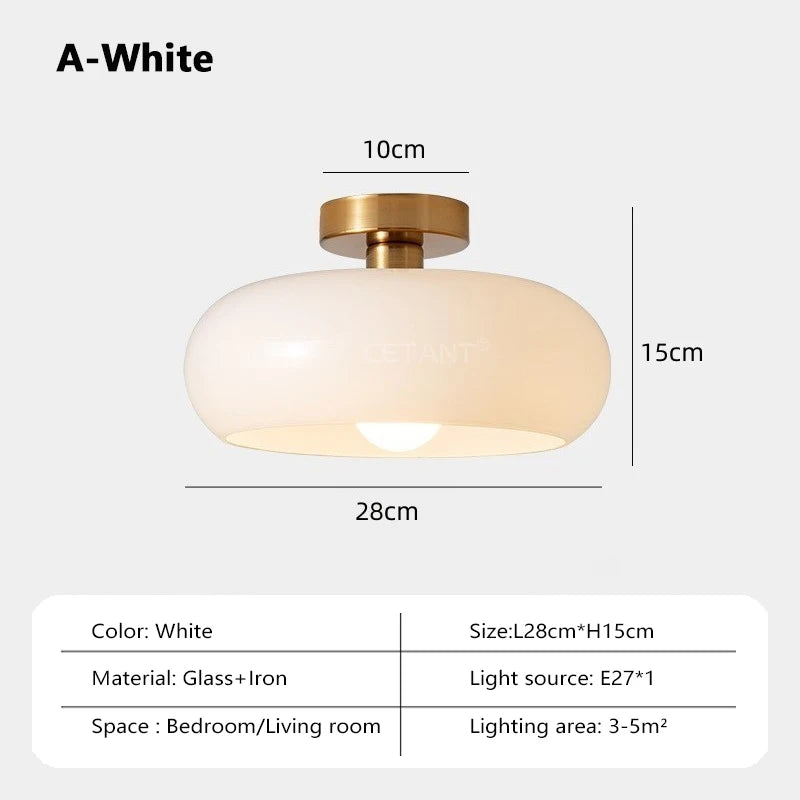 Lampa wisząca z opalizującym kloszem – elegancki akcent w stylu retro Bauhaus 8