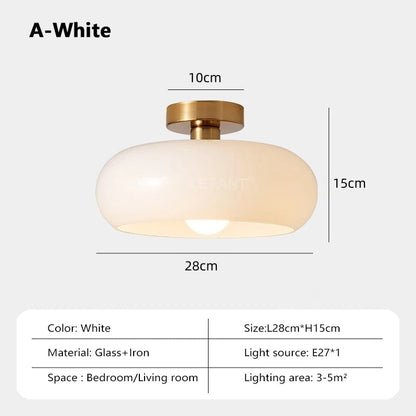 Lampa wisząca z opalizującym kloszem – elegancki akcent w stylu retro Bauhaus 8