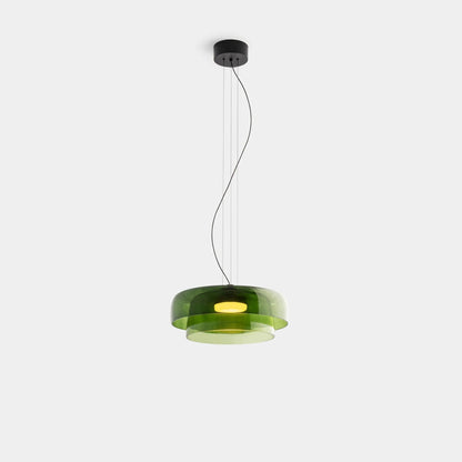 Nowoczesna szklana lampa wisząca z kloszem warstwowym – design inspirowany stylem retro 10