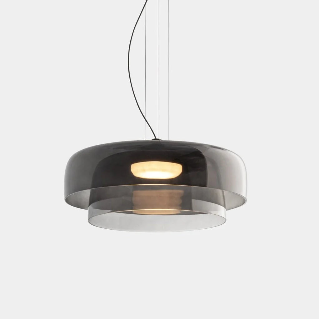 Nowoczesna szklana lampa wisząca z kloszem warstwowym – design inspirowany stylem retro 11
