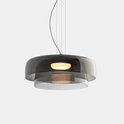 Nowoczesna szklana lampa wisząca z kloszem warstwowym – design inspirowany stylem retro 11