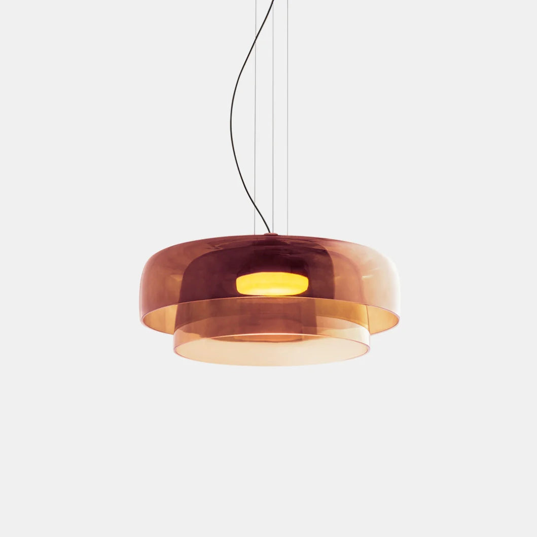 Nowoczesna szklana lampa wisząca z kloszem warstwowym – design inspirowany stylem retro 14