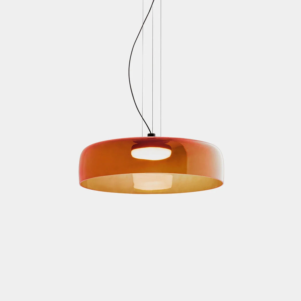 Nowoczesna szklana lampa wisząca z kloszem warstwowym – design inspirowany stylem retro 3