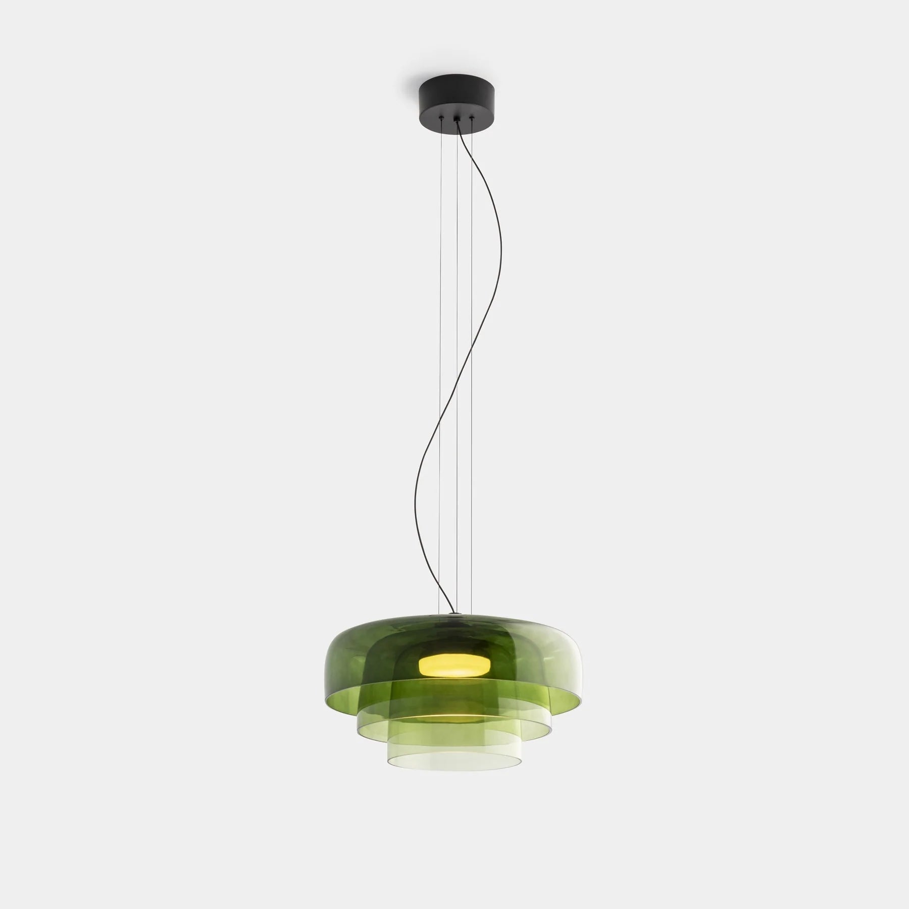 Nowoczesna szklana lampa wisząca z kloszem warstwowym – design inspirowany stylem retro 7