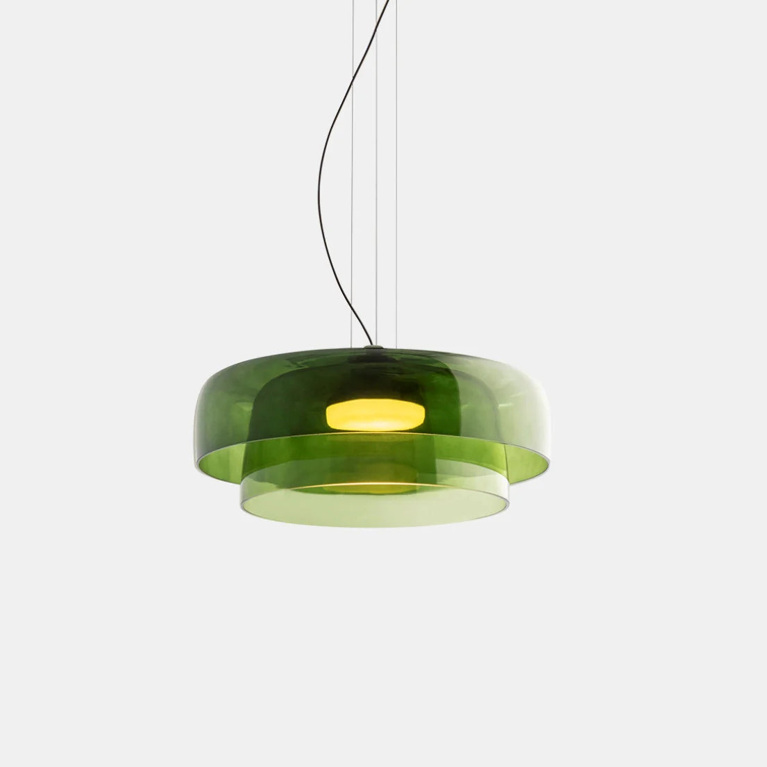 Nowoczesna szklana lampa wisząca z kloszem warstwowym – design inspirowany stylem retro 8