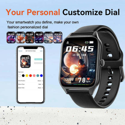 Smartwatch z nieinwazyjnym pomiarem glukozy, monitorowanie tętna i snu – 1,91 cala, wodoodporny 6