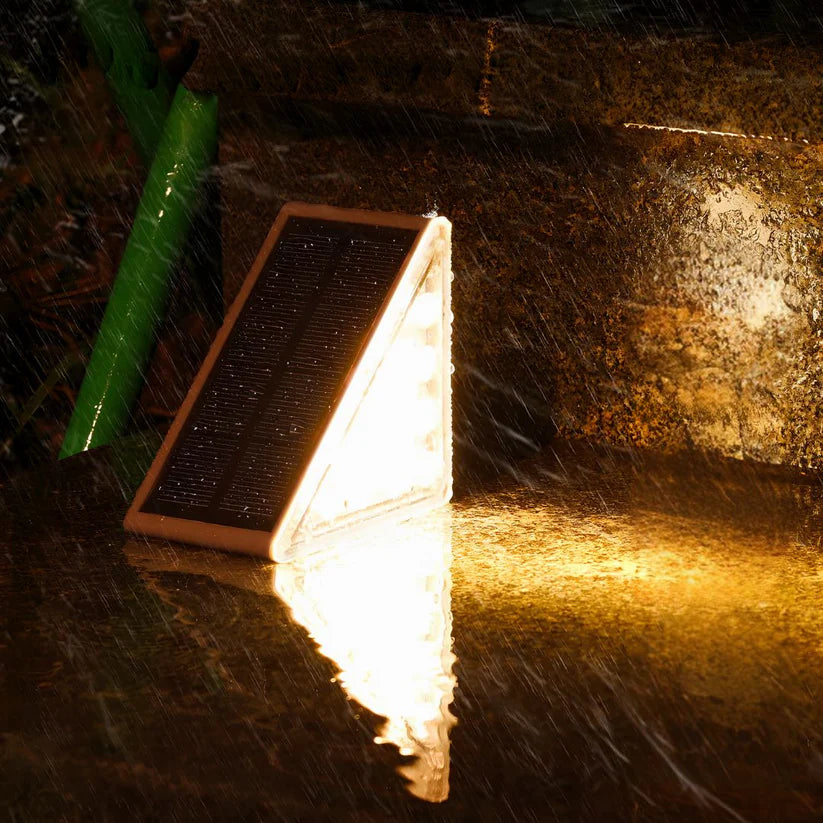 Solarna Lampa Ogrodowa LED, Oświetlenie Zewnętrzne do Schodów, Odporna na Warunki Atmosferyczne, Ciepła Biel, Łatwy Montaż 4