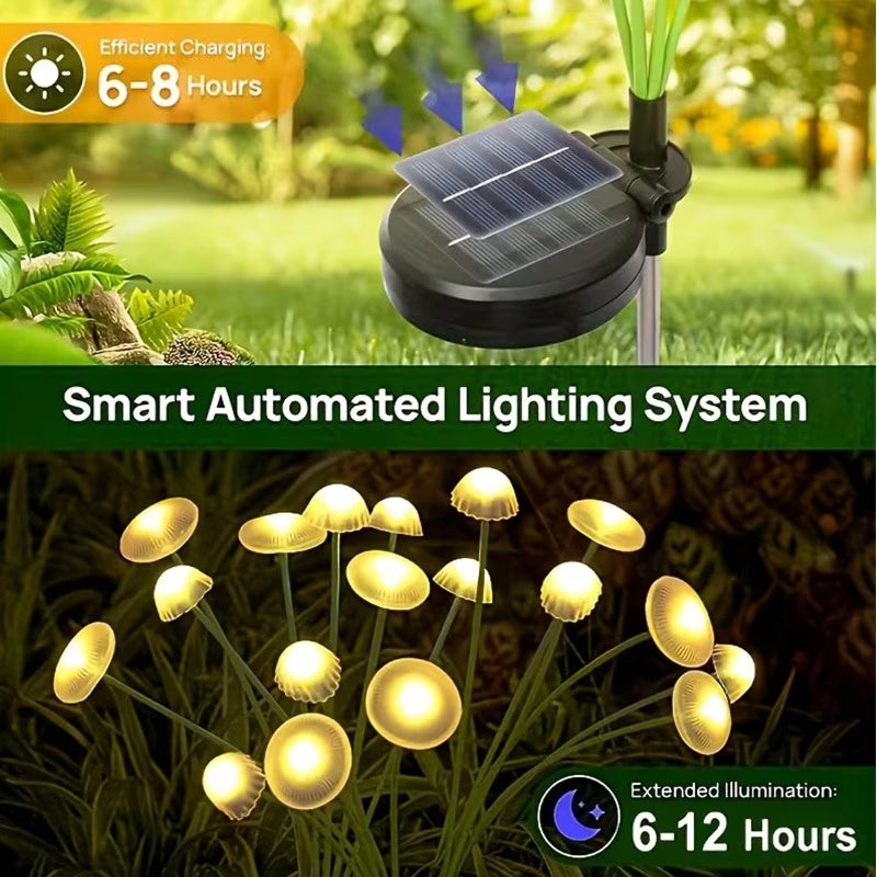 Ogrodowa lampka solarna meduza i grzybek LED | Dekoracja ogrodu | Oświetlenie ścieżki