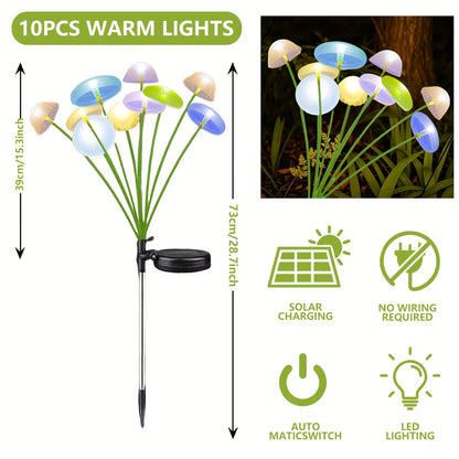 Ogrodowa lampka solarna meduza i grzybek LED | Dekoracja ogrodu | Oświetlenie ścieżki
