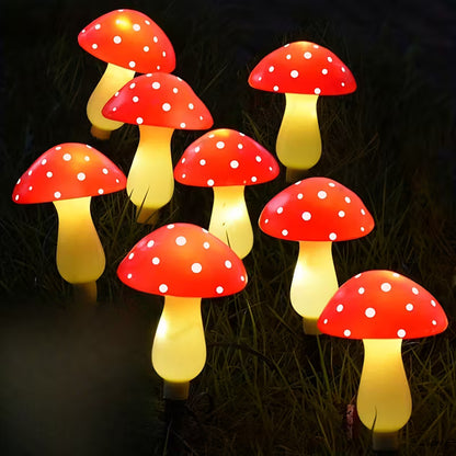 Solarne Lampki Ogrodowe LED Grzybki 10 szt | 12 Trybów | Wodoodporne IPX4 | Dekoracja Ogrodu