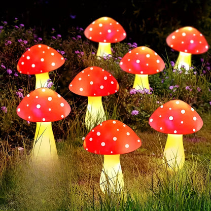 Solarne Lampki Ogrodowe LED Grzybki 10 szt | 12 Trybów | Wodoodporne IPX4 | Dekoracja Ogrodu
