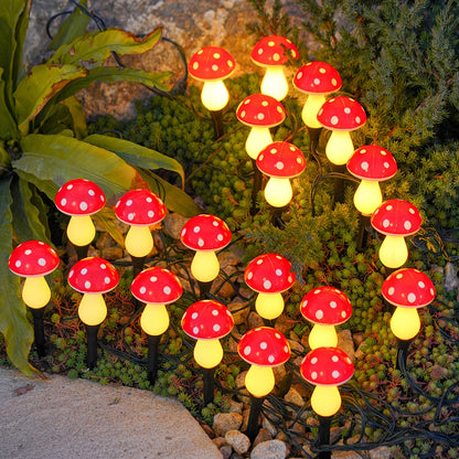 Solarne Lampki Ogrodowe LED Grzybki 10 szt | 12 Trybów | Wodoodporne IPX4 | Dekoracja Ogrodu